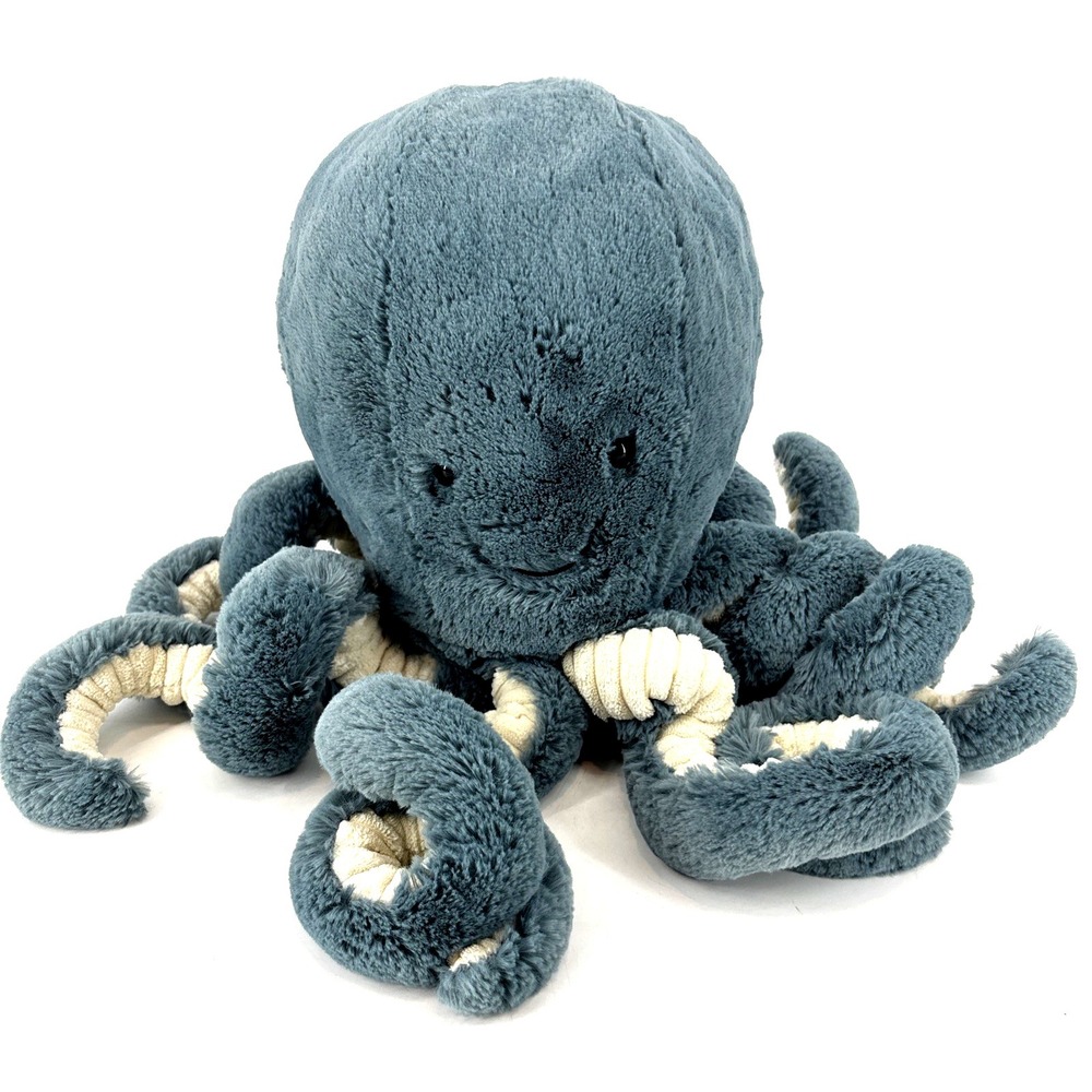 Jellycat Storm Octopus Plush Blue/Gray LARGE 18" Excellent